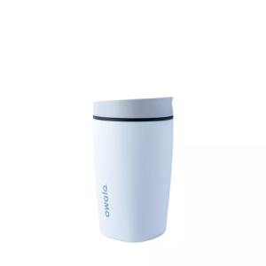 Taza de viaje Owala SmoothSip Slider de acero inoxidable 355 ml color blanco