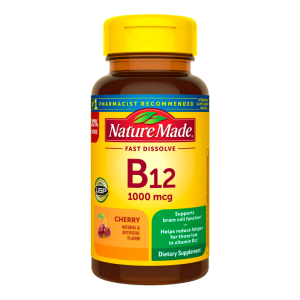 Nature Made Vitamina B12 sublingual 1000 mcg 60 tabletas sin azúcar