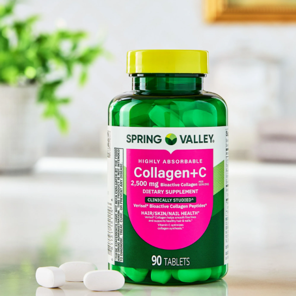 Spring Valley Colágeno + Vitamina C Alta Absorción 2500 mg – 90 tabletas - Imagen 7